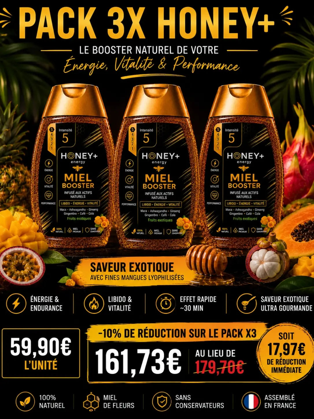 🥭 PACK 3x - FRUITS EXOTIQUES (250g x3)