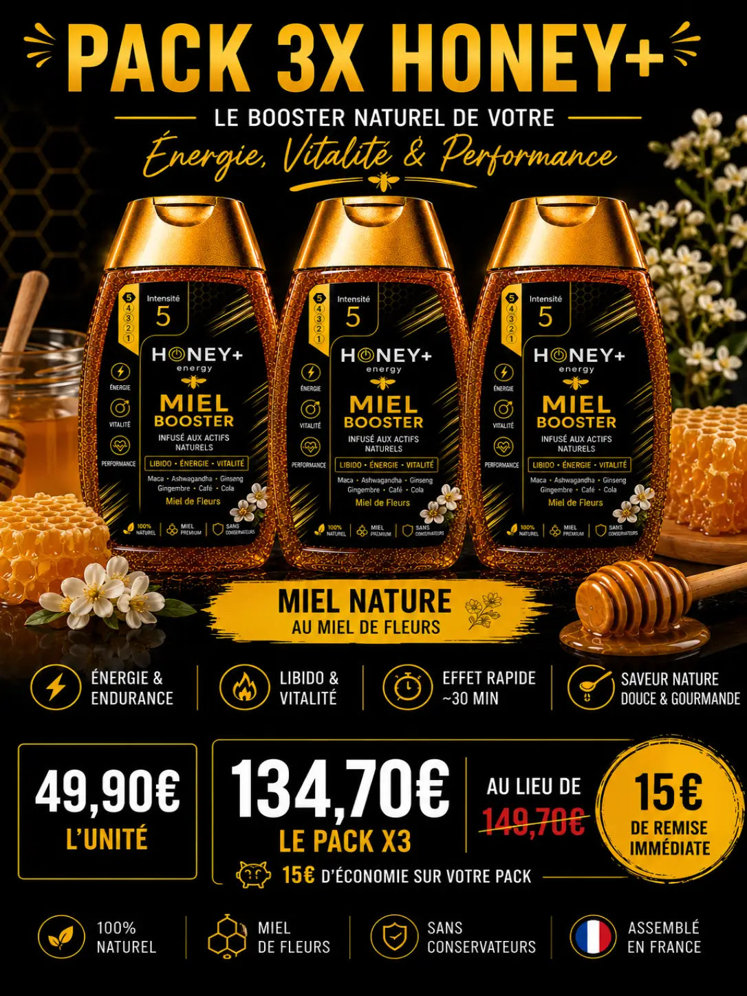 🍯 PACK 3x - NATUREL (250g x3)